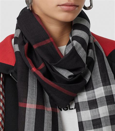 burberry silk check scarf